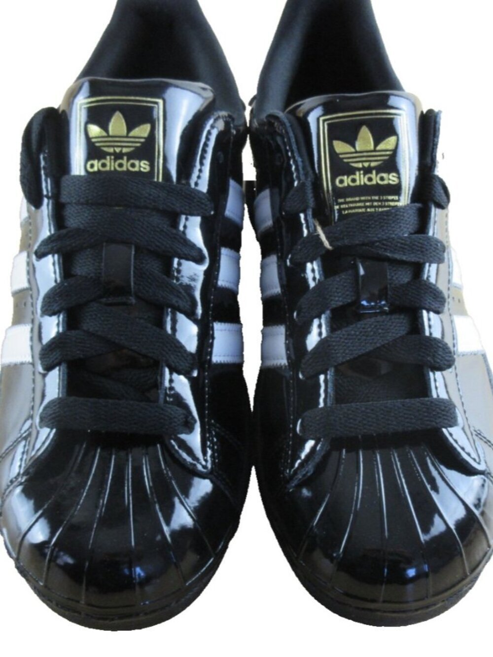 Adidas Women's Superstar II Sneakers Core Black White Gold Sizes NIB JS4009